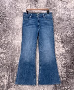 Paige Jeans 31 Womens Marlow Skimmer Flare Raw Hem Denim